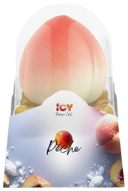Glace ICY Trompe l'oeil saveur pêche, dessert glacé fruité en forme de fruit
